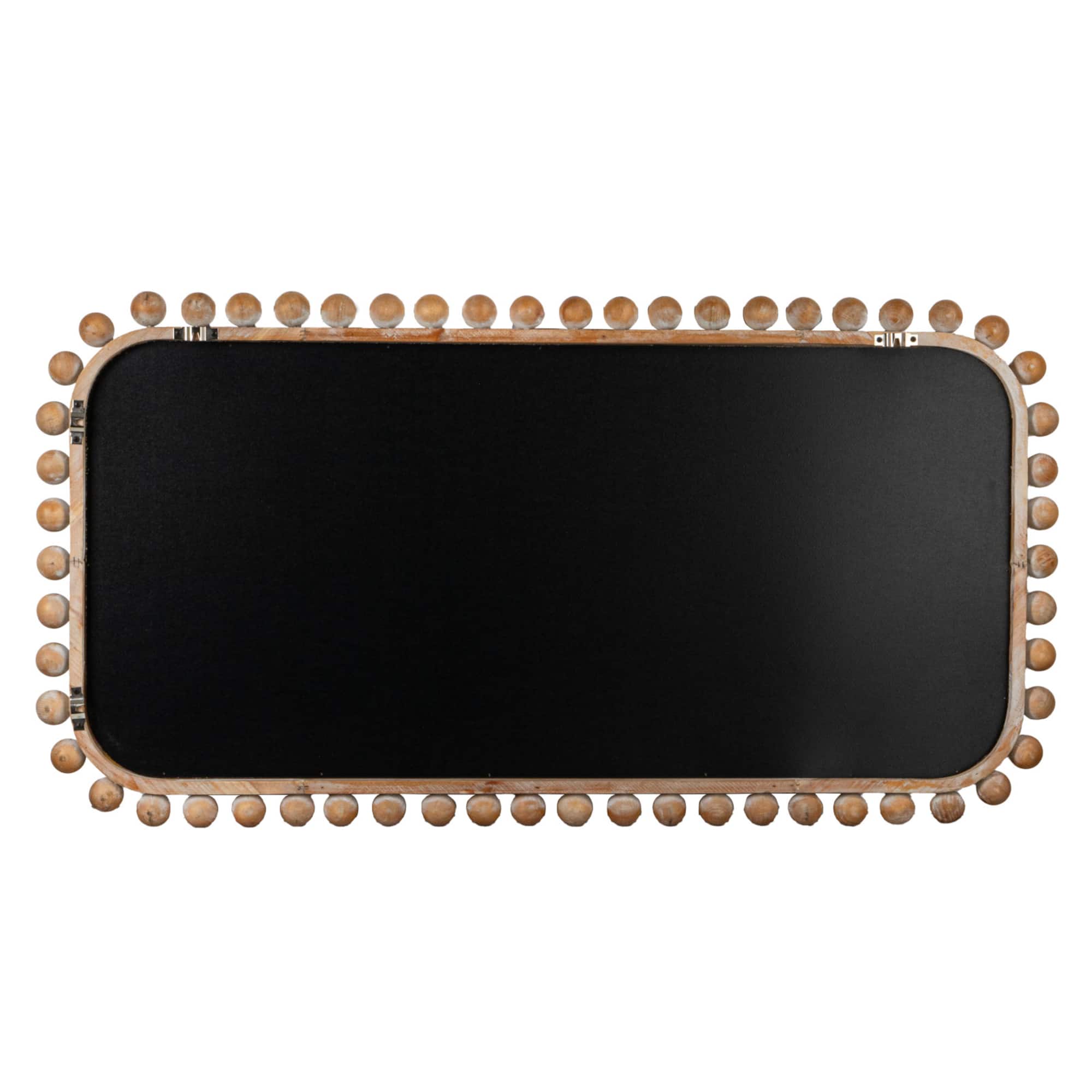 Hello Honey® 45" Natural Boho-Southwestern Beaded Rectangular Firwood Wall Mirror